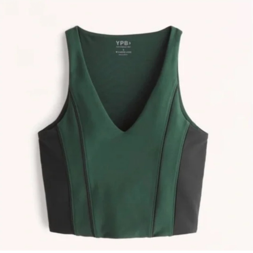 Abercrombie & Fitch YPB SculptLux Curve Love Top Green Black